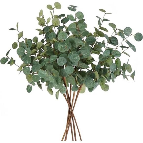 6Pcs Artificial Eucalyptus Stems Tall 24" Faux Eucalyptus Branches Fake Greenery - Picture 7 of 7